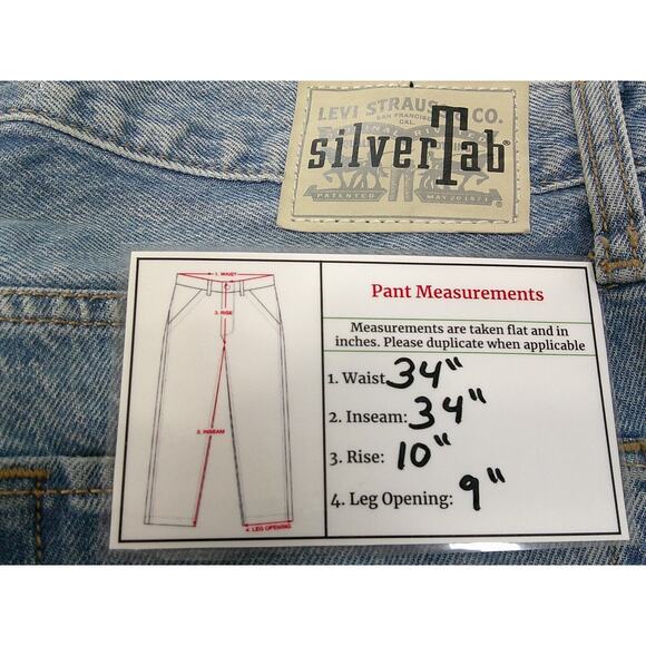 Levi's SilverTab 94 Baggy Distressed Blue Jeans Women's Size 32x32 High Rise - Picture 7 of 7